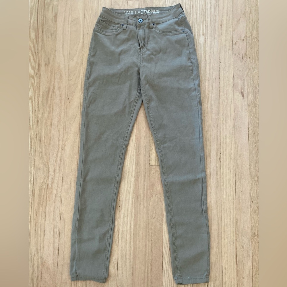 NWOT Vanilla Star Dark Tan Taupe Skinny Jeggings Sz9 Soft Stretchy Comfy Casual